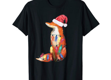 Santa Fox Christmas Lights Fox Lover T-Shirt