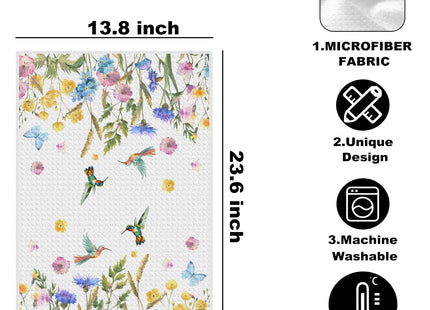 CQM 2Pcs Hummingbird Kitchen Towels Hummingbird Gifts for Women Dish Towels