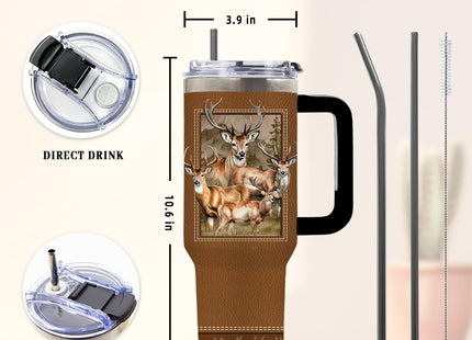 DUUV Deer Tumbler 40oz, Insulated Deer Lover Gifts for Women Man