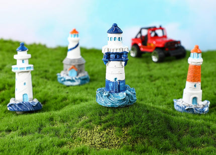 balacoo 4 Pcs Mini Lighthouse Decoration, Nautical Lighthouse Model