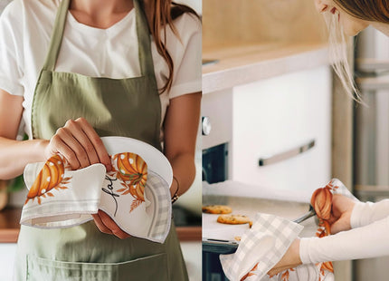 maiiooliwe Pumpkin Fall Kitchen Towels Decorative Set of 4