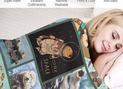 Sea Otter Blanket Otter Gifts for Girls Boys Woman Kids Ocean Throw Blankets Soft Blanket Warm Fleece Flannel Plush Blankets for Bed Sofa Couch 40"x50"