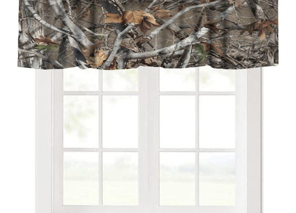 Yearn Jear Forest Camouflage Valance Curtain,Camo Conifer Oak Branches Leaves Mossy Hunting Lodge Camp Cabin Theme Windows Curtain Valance for Cottage Kitchen Dining Room,54x18inch