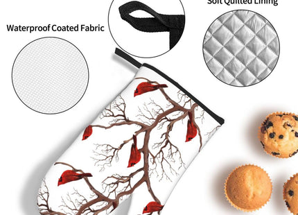 Winter Cardinal Birds Oven Mitts and Pot Holders Sets of 3 Hot Pads