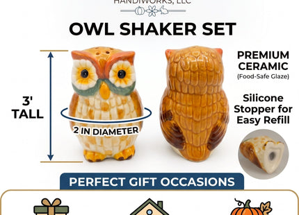 Hanna’s Handiworks Autumn Owl Salt & Pepper Shakers Set