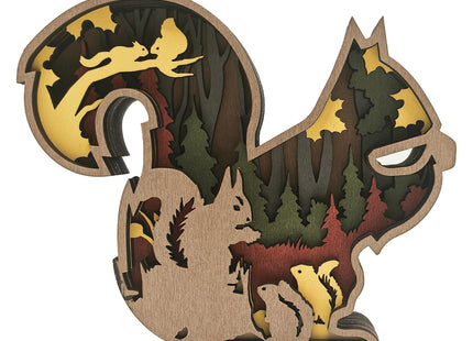 Laozai Cabin Decor Wooden Squirrel Wall Art