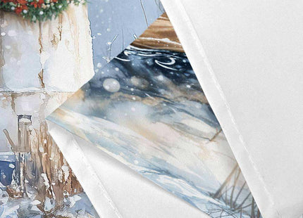 Jipusai Winter Christmas Lighthouse Shower Curtain for Bathroom 70X70IN