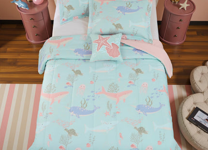 Full Size Comforter Sets for Girls -4 Pieces Ocean Bedding Full Bedding Set