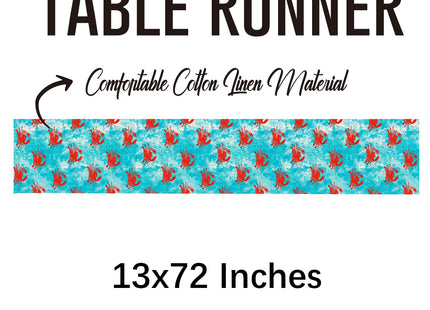 Crab Table Runner, Kitchen Dining Table Decor, Crab Decor Gifts Table Runners for Indoor Outdoor Home Farmhouse Holiday Wedding Birthday Party Decoration, 13 x 72 Inch