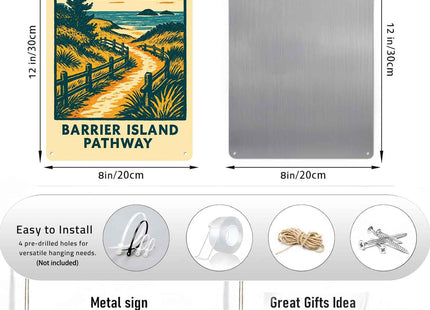 Maine Barrier Island Pathway Vintage Metal Signs 8 X 12 Inch