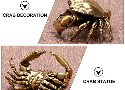 Kisangel Brass Crab Figurine Animal Sculptures and Statues Fish Tank Ornaments Feng Shui Statue Collection Home Decor (Golden)
