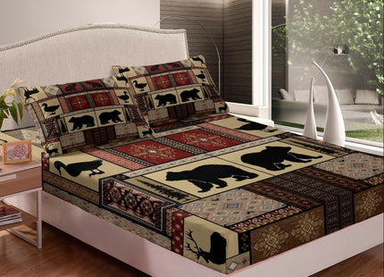 Feelyou Cabin Bear Sheet Set Kids Twin