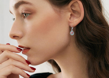 PELOVNY Cardinal Dangle Earrings for Women 925 Sterling Silver Filigree Abalone Shell Earrings Red Cardinal Bird Jewelry Gifts for Mom Daughter