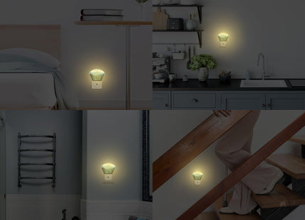 Uiaoiais Blue Misty Mountains Plug in Night Lights, Deer Nightlight Plug Into Wall Dusk to Dawn Sensor for Kid Girls Boys Women Men Bedroom, Hallway, Kitchen, Bathroom, Stairs Decor