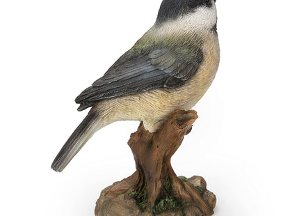 HI-LINE Gift Various Bird on Stump Statues (Chickadee), Multi Colors