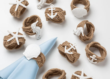 Coastal Starfish Napkin Rings, Set of 12