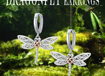 MEDWISE Sterling Silver Dragonfly Hoop Earrings for Women Dragonfly Gifts