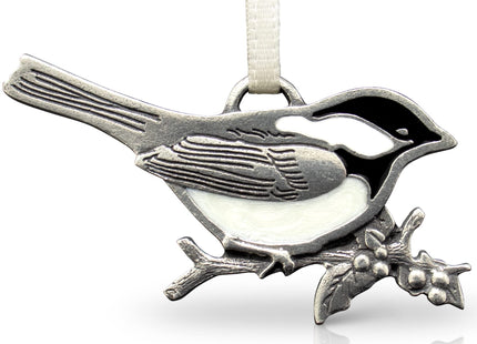 Danforth Chickadee Christmas Bird Ornament | Pewter Handcrafted in USA