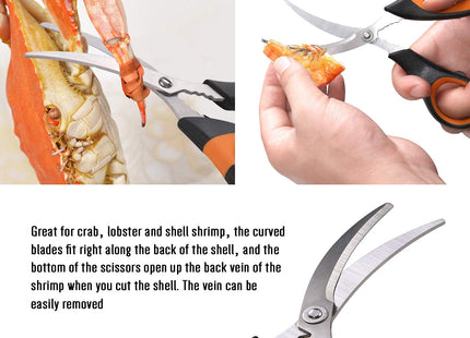 20-Pack Crab Crackers and Tools Set,Seafood Boil Party Supplies Includes 6 Crab Crackers, 6 Lobster Shellers, 6 Crab Leg Forks/Picks and 2 Seafood Scissors & Black Storage Bag - Nut Cracker Set