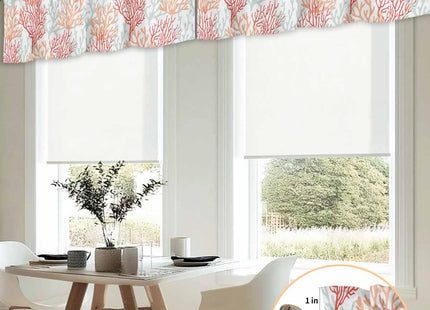 Rullikatlyi Red Orange Grey Coastal Curtain Valances for Windows, Summer Coral Beach Kitchen Valance Window Treatments Panel 2 Pack, Nautical Rod Pocket Short Curtains for Bathroom Bedroom 42x12Inch