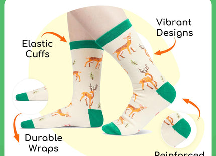 HAPPYPOP Funny Deer Socks for Women - Cute Deer Stuff Gifts for Men