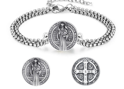 XIXLES Compass Bracelet 925 Sterling Silver Anchor Compass Bracelet Dream Hope Jewelry for Men