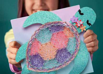 Craft-Tastic — String Art Sea Turtle for 2 Fun Craft Projects — Sea Turtle and Hibiscus Flower — Ages 10+