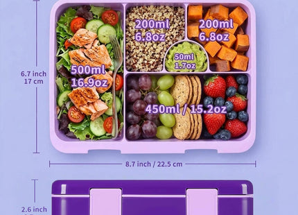 rockpapa Kids Bento Lunch Box Set with Insulated Water Bottle, Mermaid