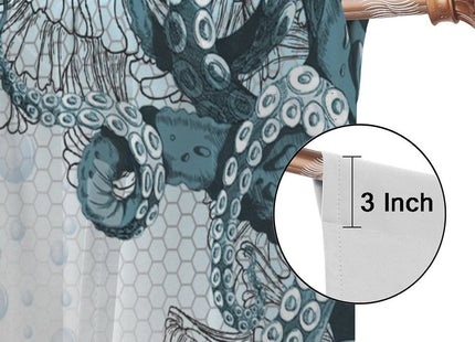 JanJCurt Sea Turtle Curtains, Blue Teal Ocean Octopus Underwater Animal Seashell Jellyfish Coastal Fish Nautical Print Window Curtains for Kitchen Bedroom Living Room, 42x45 Inch (No Blackout)