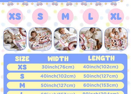 Custom Owl Name Baby Blanket,Personalized Owl Baby Blanket for Kid