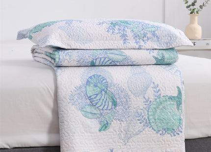 Smuge 3-Piece Beach Theme Quilt Set Queen Size Bedding Set