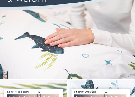 Where The Polka Dots Roam Nautical Ocean Twin Bedding Set - 3 Piece Super Soft Kids Bed Set with Fitted Sheet, Flat Sheet, and Pillowcase - Underwater Sea Creatures Design for Boys Girls Room Décor