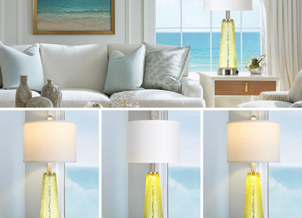 26" Tall Coastal Table Lamps for Living Room, Bedside Lamp for Nightstand