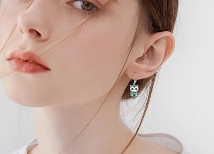 AINFQY Owl Earrings for Women Sterling Silver Owl Jewelry Birthstone Owl Dangle Earrings Christmas Gifts (05-May)