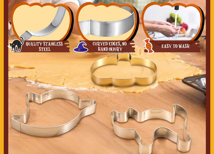 Teenyyou 6 Pcs 8" Large Halloween Cookie Cutters, Pumpkin