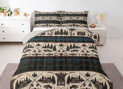 Feelyou Fish Bedding Set Kids Fish Hook Fishing Theme Comforter Set Sea