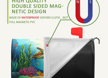 Dacawin Summer Sea Turtle Mailbox Covers Magnetic Nautical Ocean Themed Mailbox Cover Standard Size 21x18 Inch Seasonal Outdoor Decoration Letter Post Box Wrap for Garden Yard