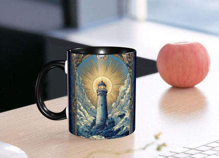 sagacitrix Lighthouse Coffee Mug 11 OZ Cute Tea Cup Funny Coffee Cups for Women Microwave Safe