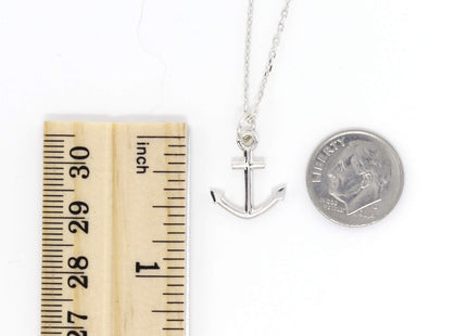 Dote Dainty Anchor Pendant Genuine .925 Sterling Silver Necklace 16-18" Adjustable Chain