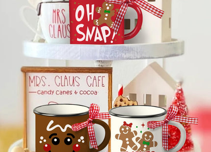 Paayna Christmas Gingerbread Man Mini Coffee Mug Set of 3