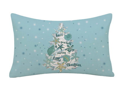 Christmas Pillow Covers 12x20 Inch Shell Starfish Throw Pillow Covers Farmhouse Xmas Winter Blue Pillowcase Home Decor Living Room House Decorative Cushion Case for Sofa Couch