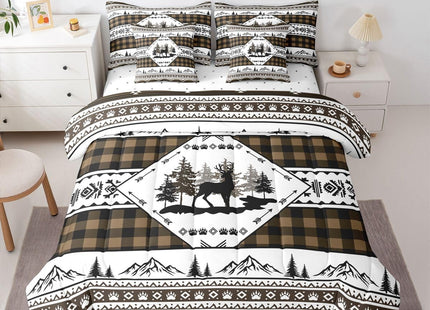 Feelyou Deer Twin Comforter Set with Sheets for Kids Boys Girls Deer Hunting 7 Pieces Bedding Set Rustic Cabin Lodge Country Bed in a Bag Farmhouse Western Room Decor Southwestern