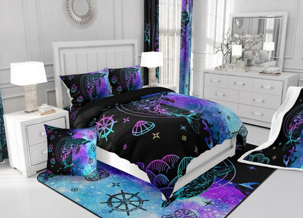 Feelyou Dolphin Ocean Duvet Cover Set Girls Twin