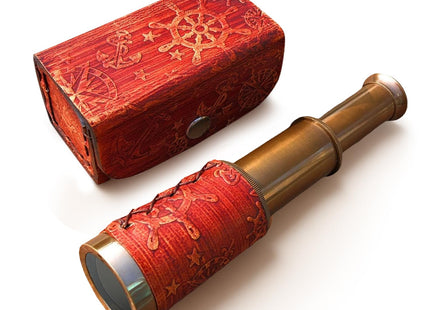 NauticalMart Brass Pirate Telescope 6 Inch Nautical Spyglass