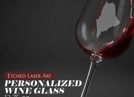 Maine State Themed Personalized Etched 12.75oz Wine Glass