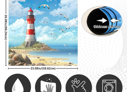 Kigai Lighthouse Dishwasher Door Cover Reusable Trimmable Kitchen Fridge Front Decal Magnetic Home Decor Refrigerator Magnet Decal Panels 23"Wx26"H