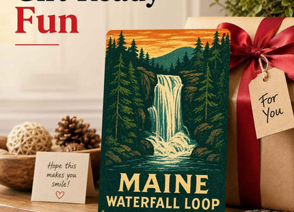 Maine Waterfall Loop Vintage Metal Signs 8 X 12 Inch