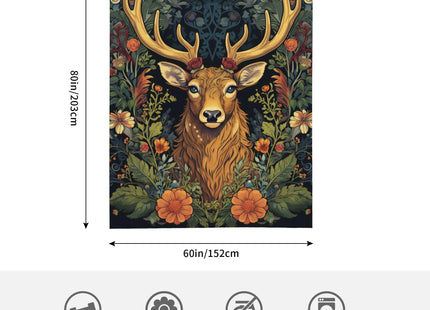Deer Throw Blanket Soft Plush Fleece Blankets Warm Cozy Lightweight Fuzzy Blanket for Bed Sofa Couch Home Decor 80"X60"