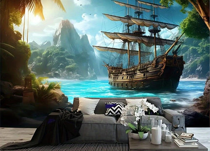 FENDROM Nautical Tapestry Decor Ghost Sailboat Wall Art Aesthetics Pirate Ship Fantasy Wonderland Wall Hanging for Bedroom Living Room Dorm