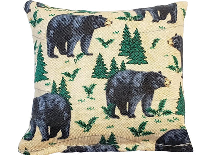 Maine Balsam Fir Pillow, Black Bear Design, 3x3 - Great Gift Item for Mothers Day, Valentines Day, Birthdays, Corporate Gifts or Christmas - Handmade